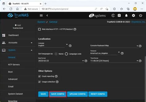 truenas scale backup config